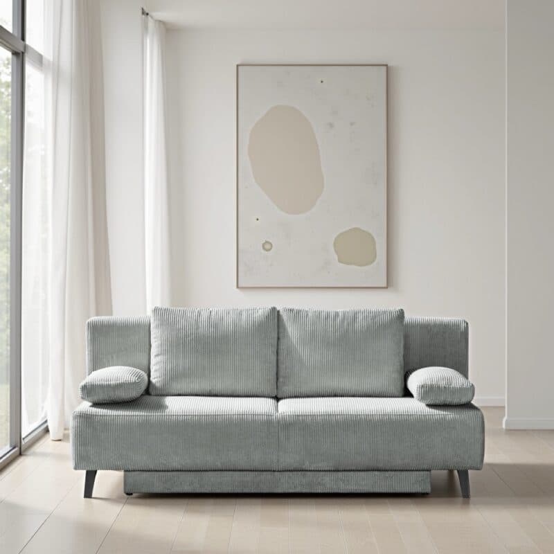 Dixx Divani Two Sofa mit Schlaffunktion in Cordbezug – Wohnbeispiel