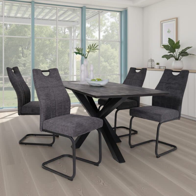 Liadomo La Paz Freischwinger in Bezug Bego 16 Anthrazit - Wohnbeispiel