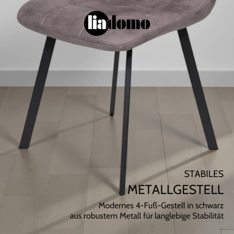 Liadomo Lissabon Polsterstuhl stabiles Metallgestell