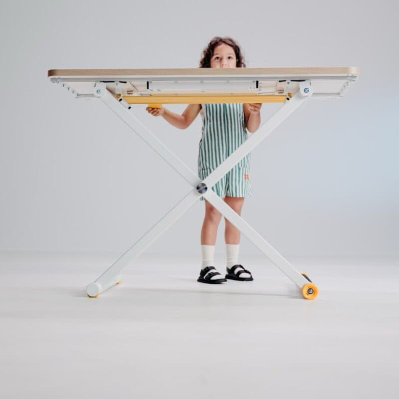 poptop Kinderschreibtisch höhenverstellbar in Weiß - Funktionsbild