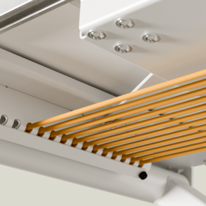 poptop Kinderschreibtisch höhenverstellbar in Weiß - Ansicht von unten