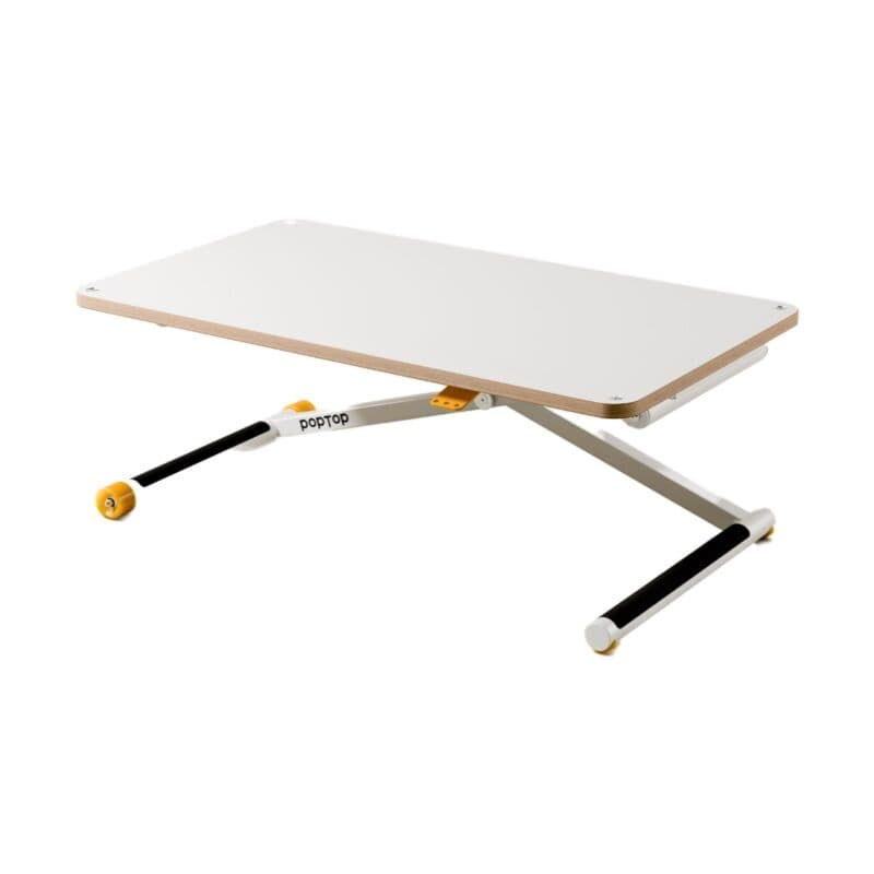 poptop Kinderschreibtisch höhenverstellbar in Weiß - Position unten