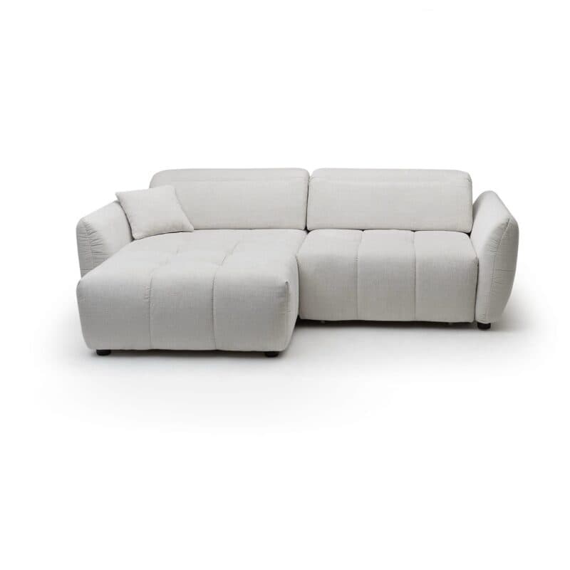 Trendstore Jaimie Ecksofa in Chenille beige mit Ottomane links
