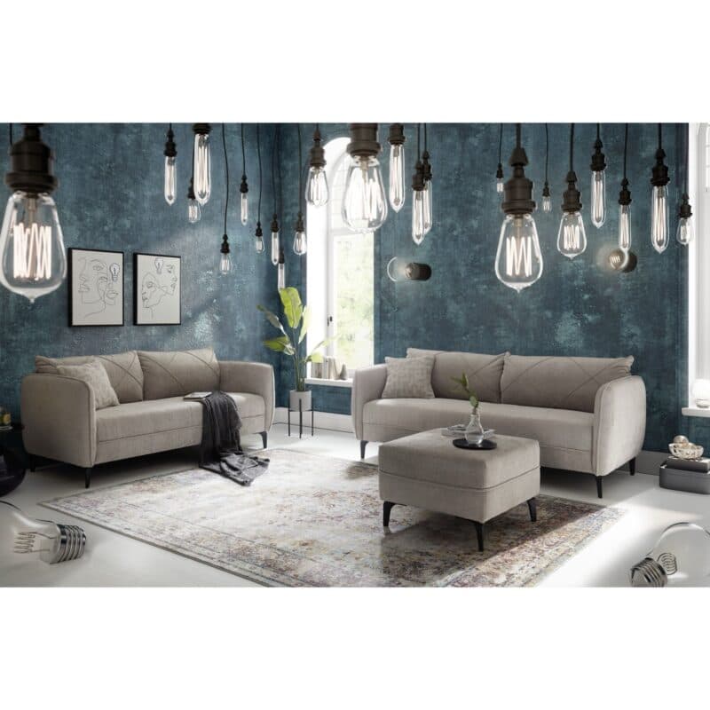 Trendstore Jerina Sitzmöbel in Chenille beige – Wohnbeispiel