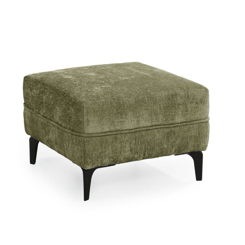 Trendstore Jerina Hocker in Chenille grün – Perspektivansicht