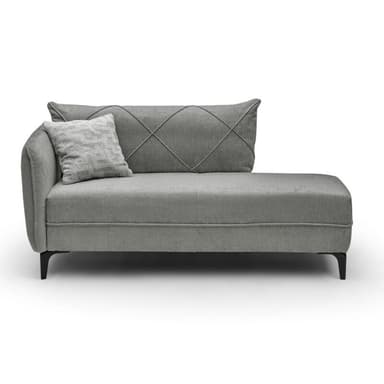 Trendstore Jerina Recamiere mit Rücken und Armlehne links in Chenillebezug grau