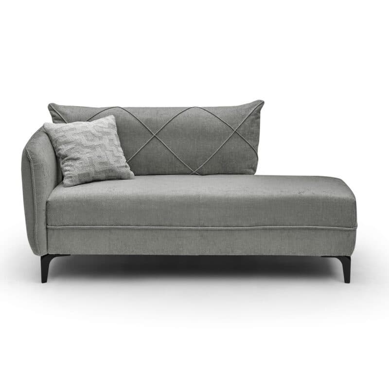 Trendstore Jerina Recamiere mit Rücken und Armlehne links in Chenillebezug grau