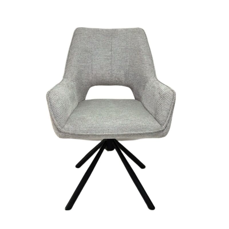 Louming Maresa Armlehnstuhl 2er-Set in Bezug Argon 80 silver - Frontansicht