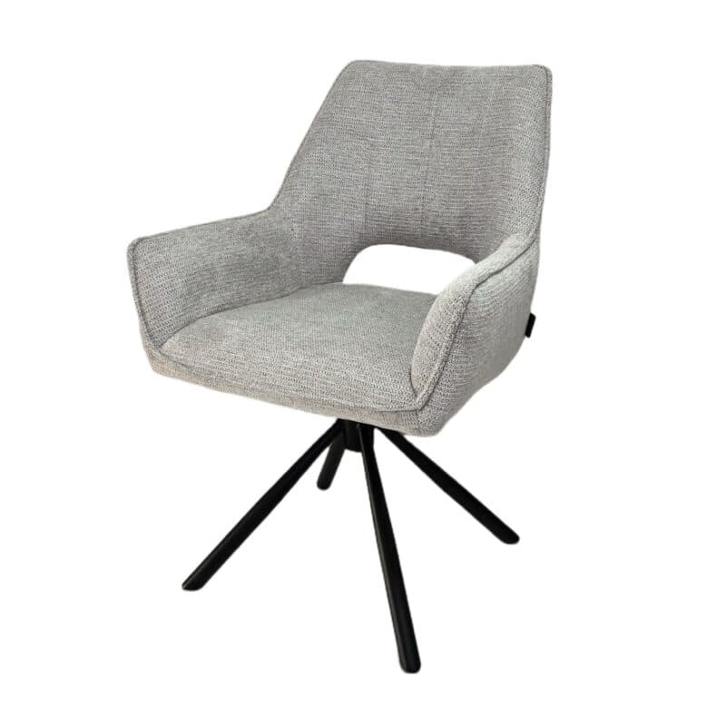 Louming Maresa Armlehnstuhl 2er-Set in Bezug Argon 80 silver - Perspektivansicht