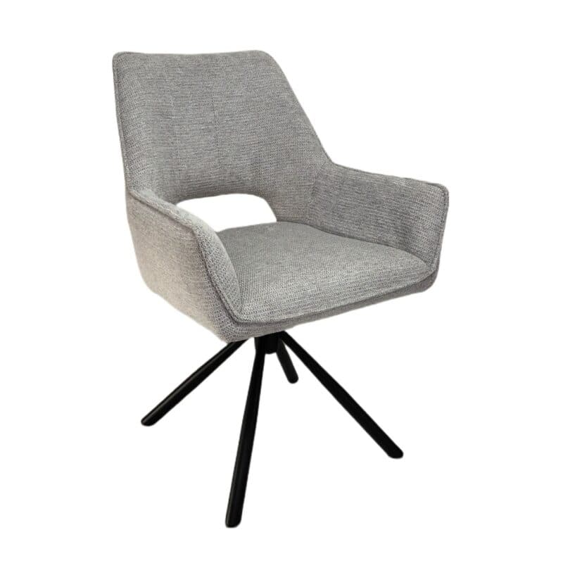 Louming Maresa Armlehnstuhl 2er-Set in Bezug Argon 80 silver - Perspektivansicht