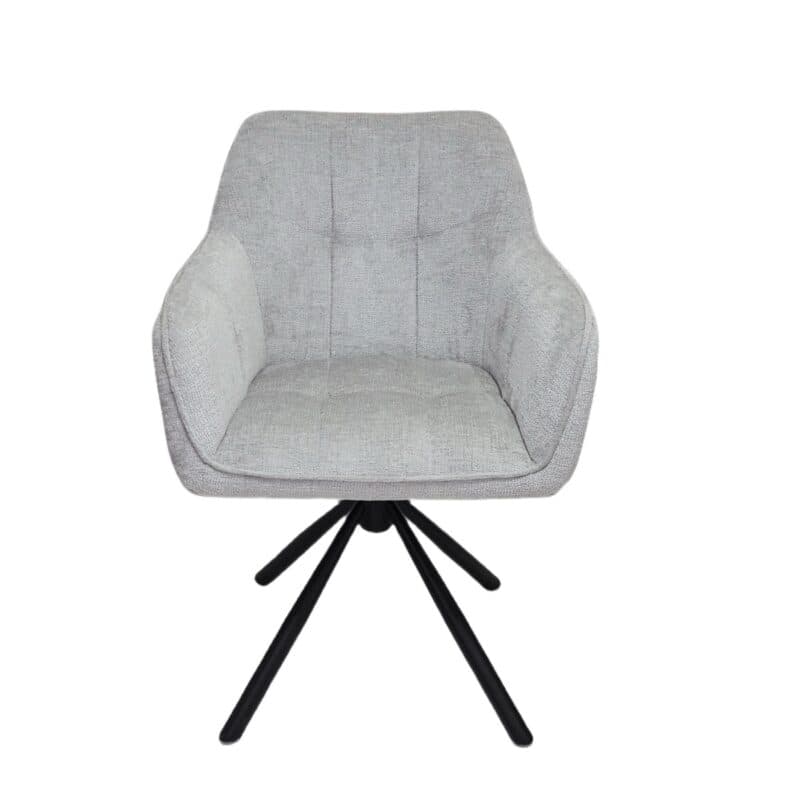 Louming Marle Armlehnstuhl in Bezug Perfect Harmony 80 silver - Frontansicht