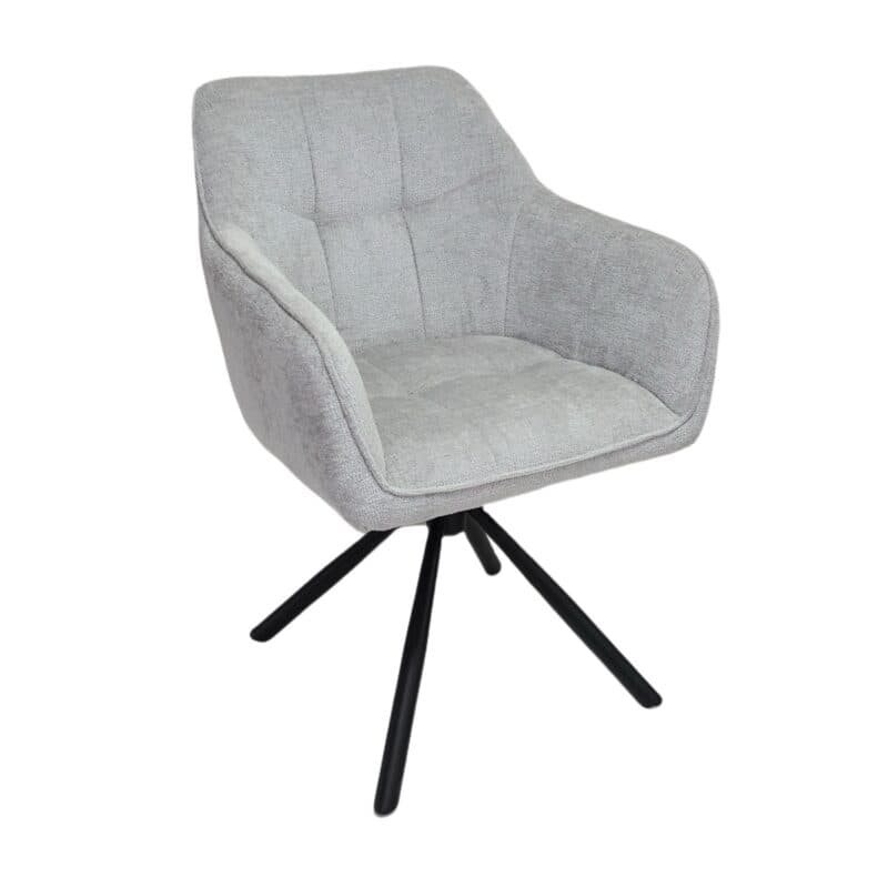 Louming Marle Armlehnstuhl in Bezug Perfect Harmony 80 silver - Perspektivansicht