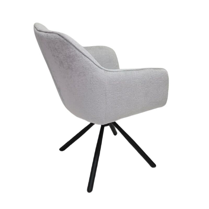 Louming Marle Armlehnstuhl in Bezug Perfect Harmony 80 silver - Seitenansicht