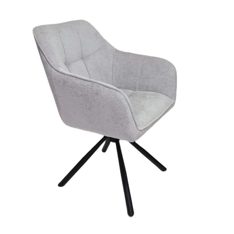 Louming Marle Armlehnstuhl in Bezug Perfect Harmony 80 silver - Seitenansicht