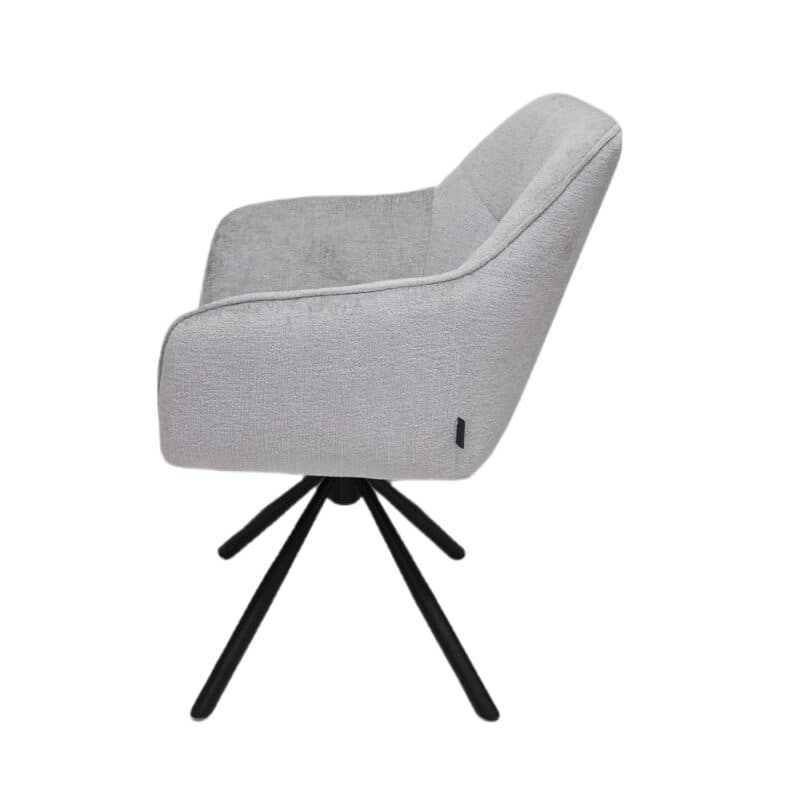 Louming Marle Armlehnstuhl in Bezug Perfect Harmony 80 silver - Seitenansicht