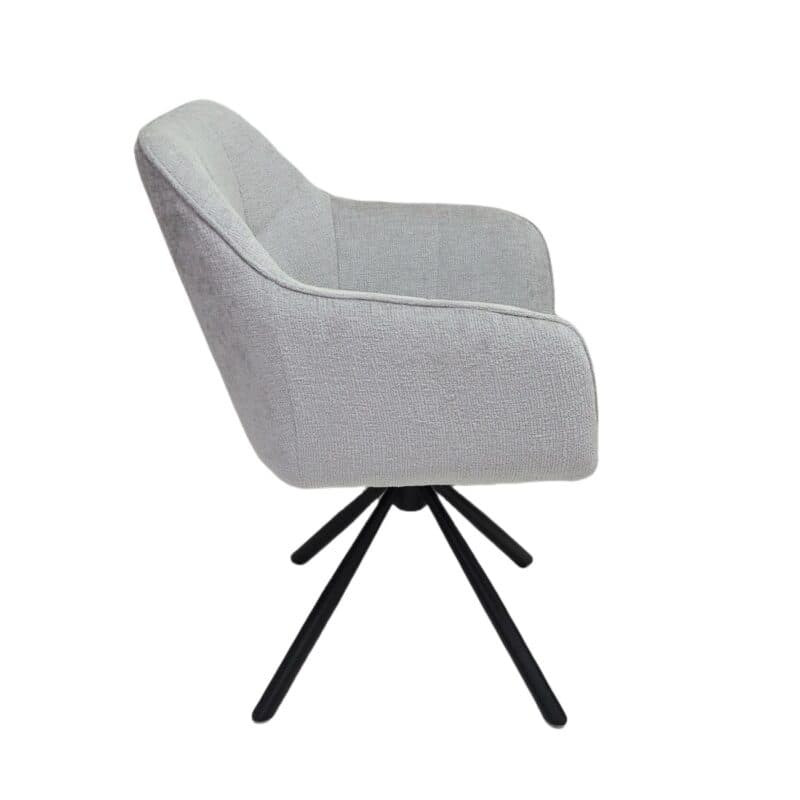 Louming Marle Armlehnstuhl in Bezug Perfect Harmony 80 silver - Seitenansicht