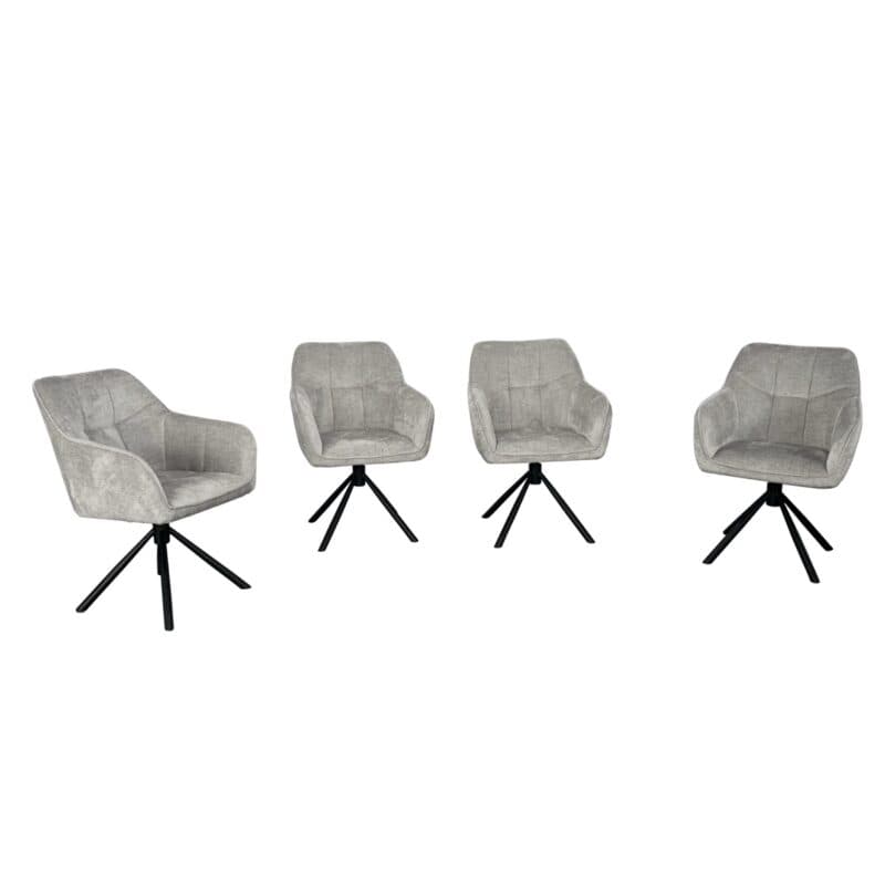 Louming Marle Armlehnstuhl 2er Set in Bezug Perfect Harmony 80 silver