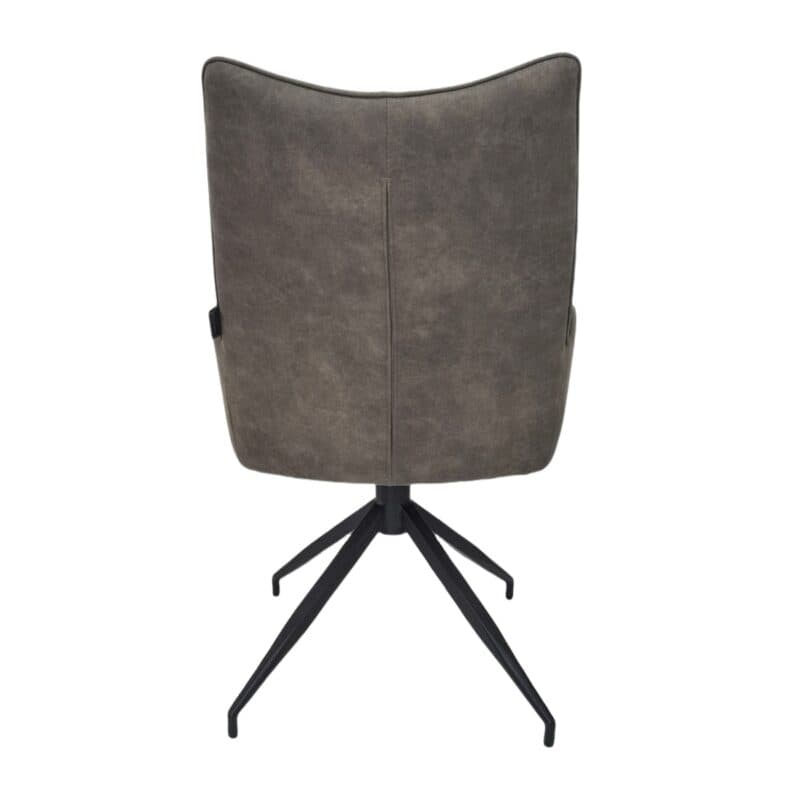 Louming Maureen Schalenstuhl in Strukturgewebe Leo 71 Creme und Microvelours Yuma 39 Braun – Rückansicht