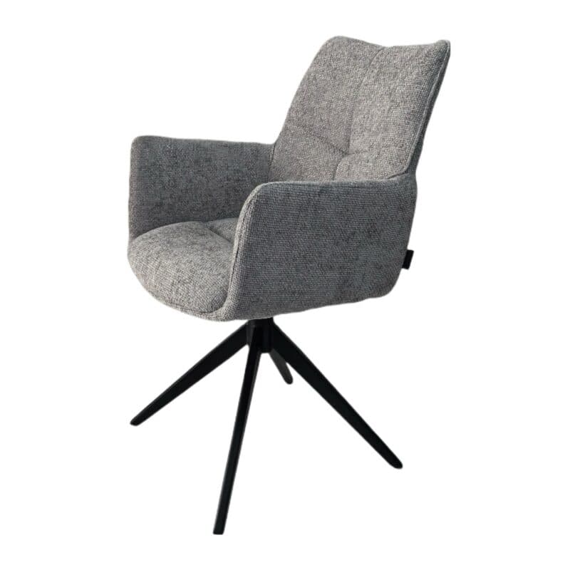 Louming Milena Armlehnstuhl 2er Set in Bezug LB2303-2 silver - Seitenansicht