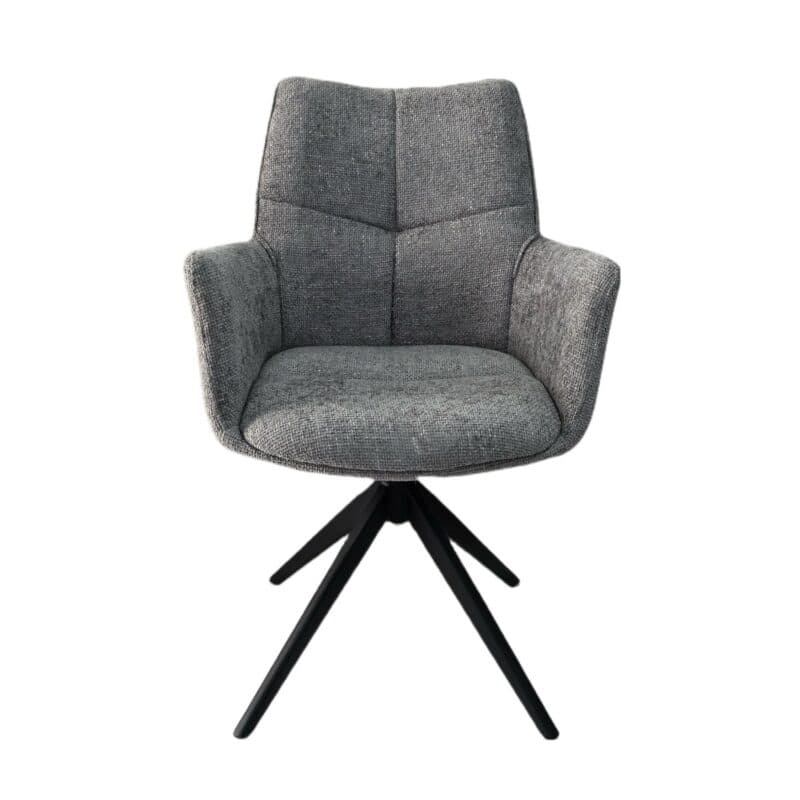 Louming Milena Armlehnstuhl 2er Set in Bezug LB2303-2 silver - Frontansicht