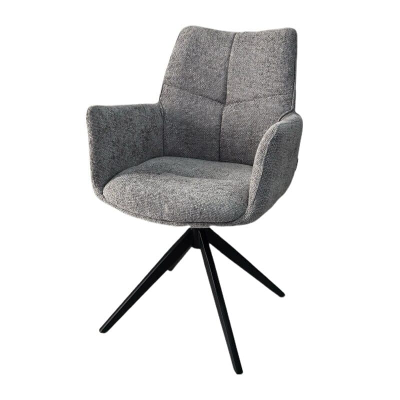 Louming Milena Armlehnstuhl 2er Set in Bezug LB2303-2 silver - Perspektivansicht