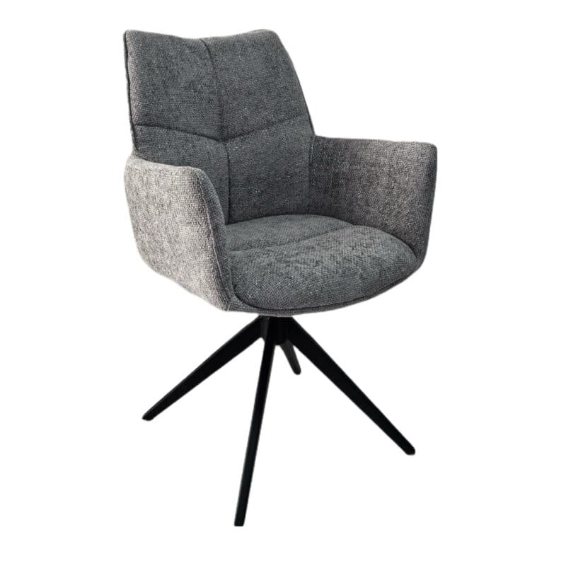 Louming Milena Armlehnstuhl 2er Set in Bezug LB2303-2 silver - Perspektivansicht