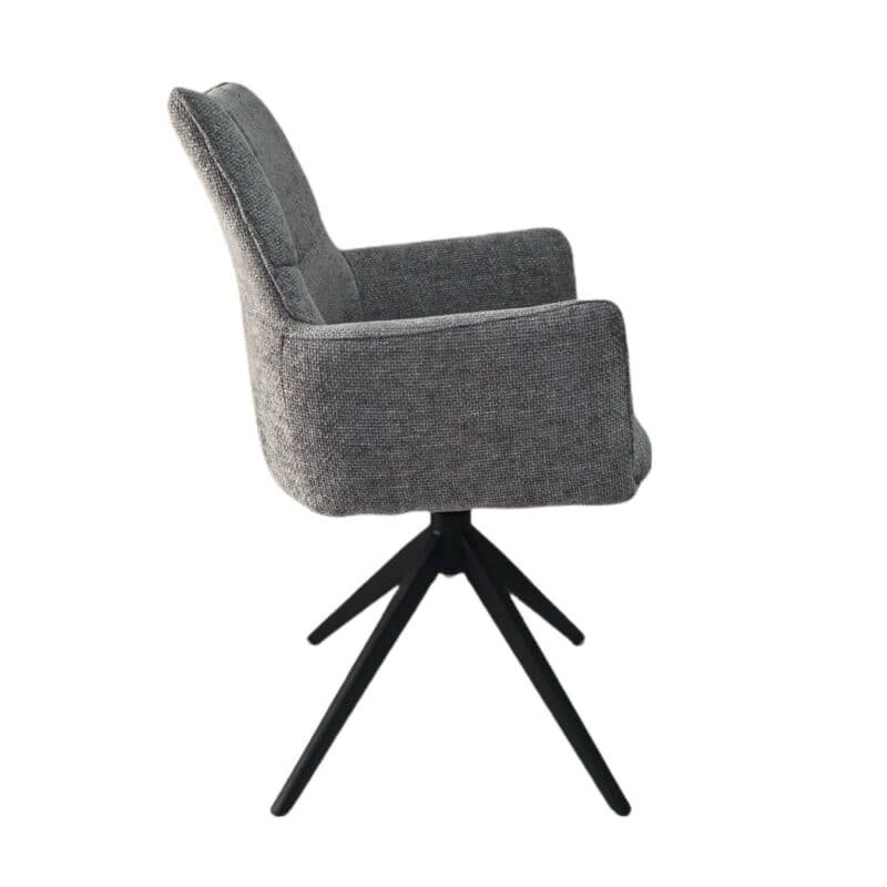 Louming Milena Armlehnstuhl 2er Set in Bezug LB2303-2 silver - Seitenansicht