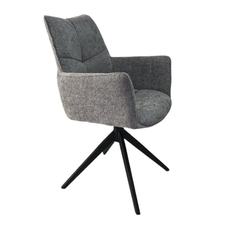 Louming Milena Armlehnstuhl 2er Set in Bezug LB2303-2 silver - Seitenansicht