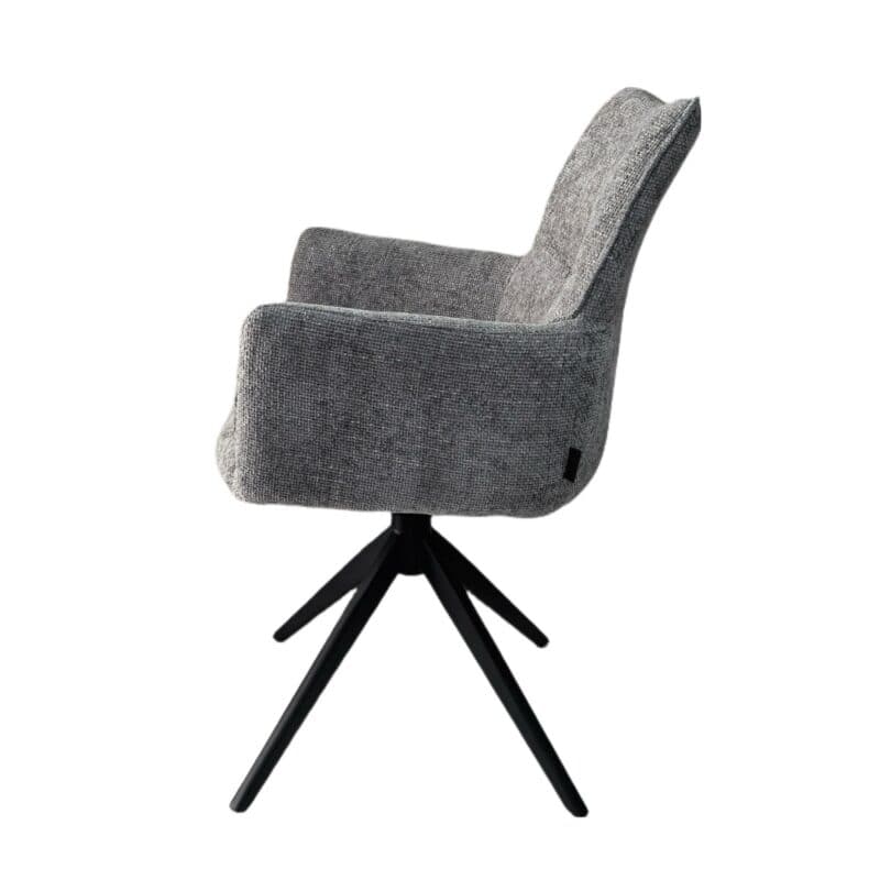 Louming Milena Armlehnstuhl 2er Set in Bezug LB2303-2 silver - Seitenansicht