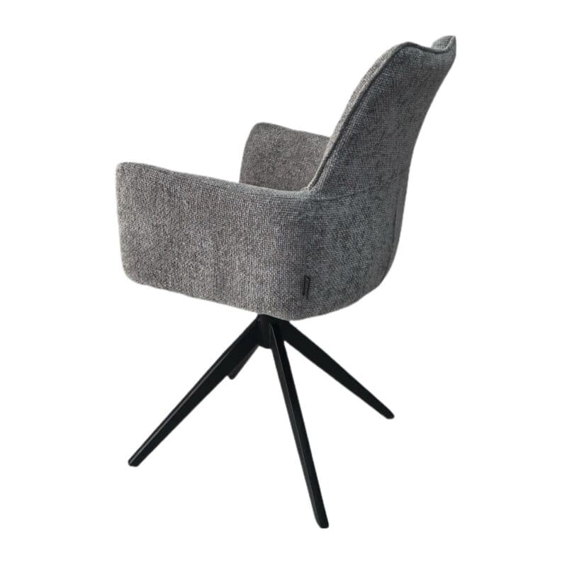 Louming Milena Armlehnstuhl 2er Set in Bezug LB2303-2 silver - Seitenansicht