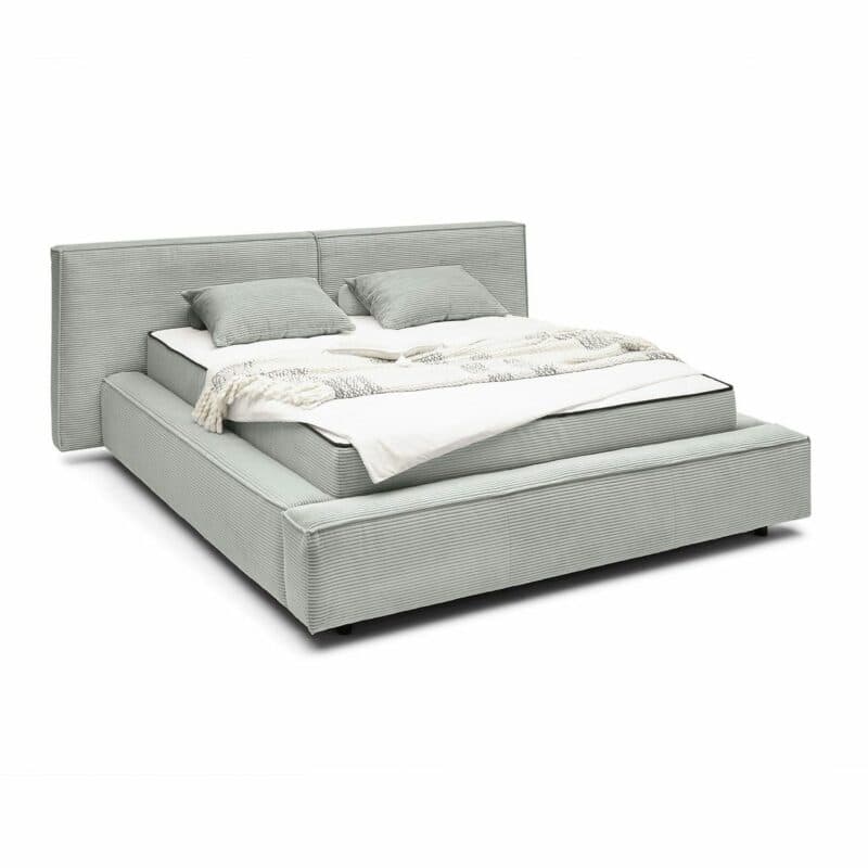 Trendstore Edina Polsterbett in Bezug Cord Zoom 15 sage - Perspektivansicht