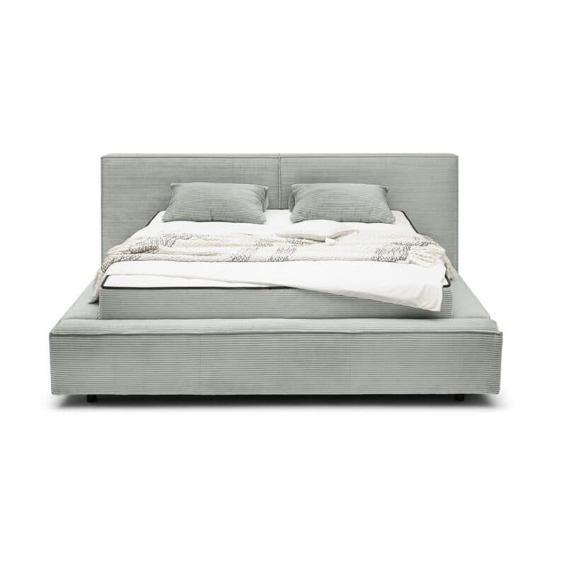 Trendstore Edina Polsterbett in Bezug Cord Zoom 15 sage - Frontansicht