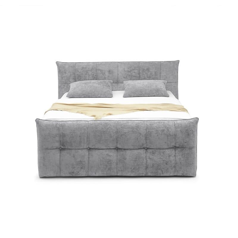 Trendstore Emilla Boxspringbett in Bezug Eden 18 grey - Fronatansicht