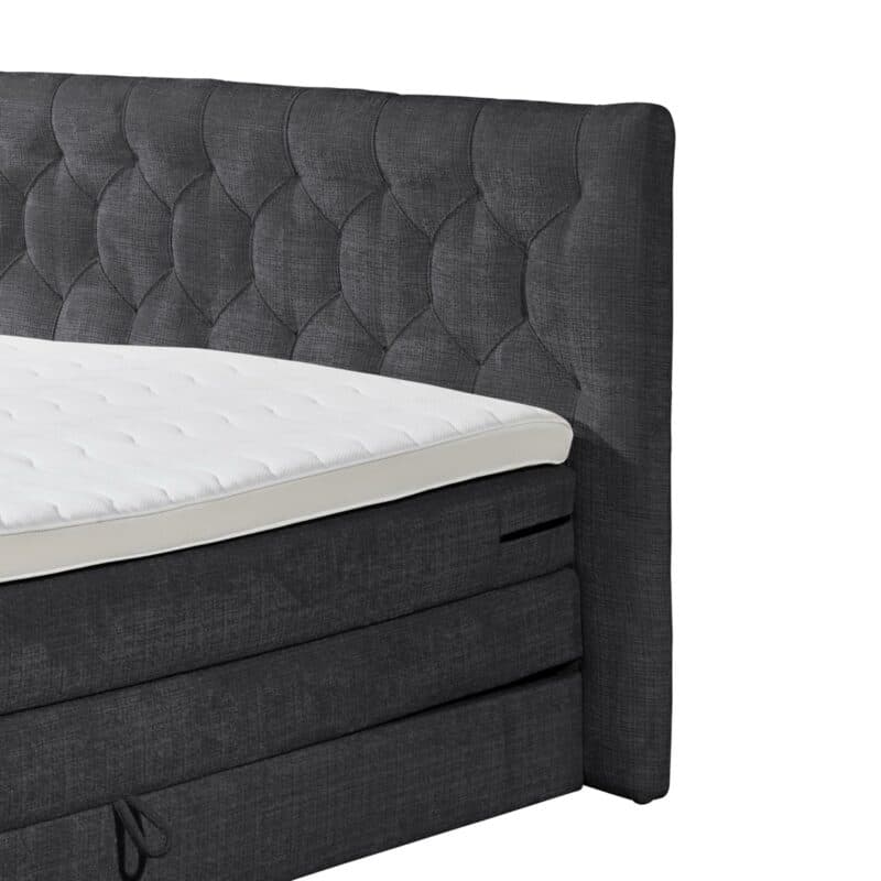 Trendstore Evellin Boxspringbett in Cremona Schwarz – Detailansicht