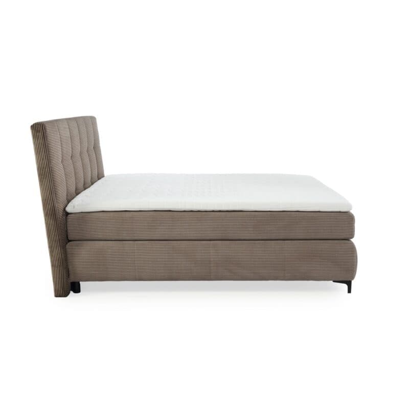 Trendstore Jale Boxspringbett Bezug 426/18 Cord taupe in 180 x 200 cm - Seitenansicht
