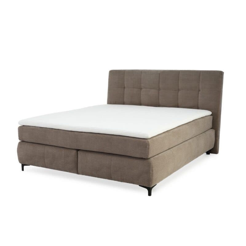 Trendstore Jale Boxspringbett Bezug 426/18 Cord taupe in 180 x 200 cm - Perspektivansicht