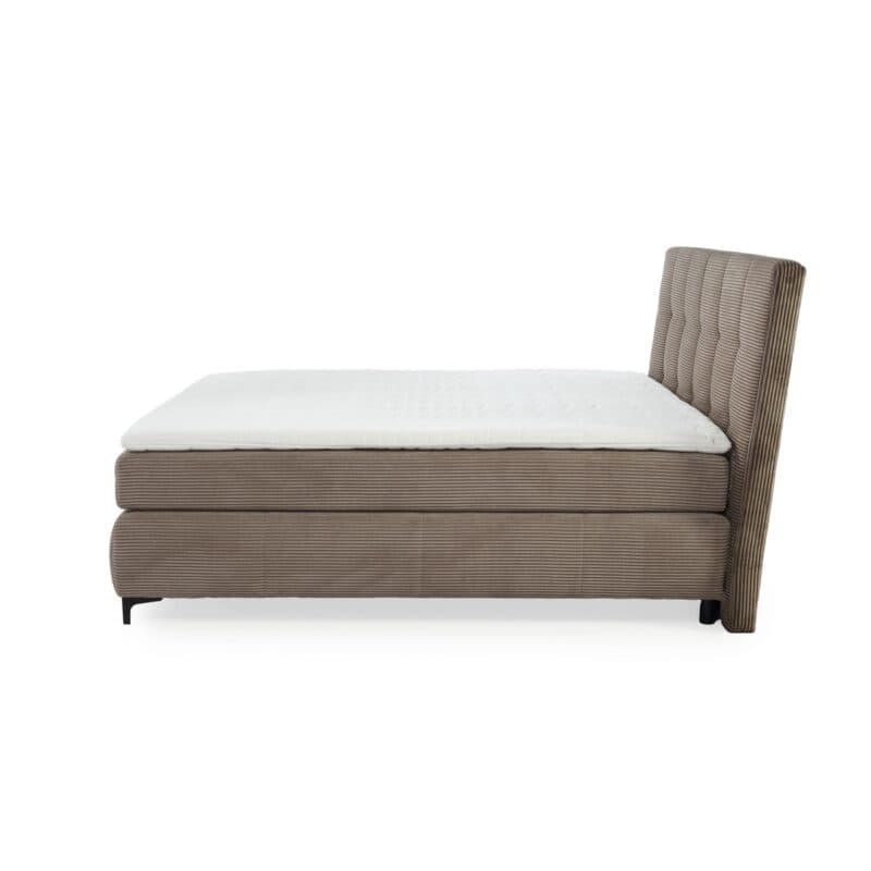 Trendstore Jale Boxspringbett Bezug 426/18 Cord taupe in 180 x 200 cm - Seitenansicht