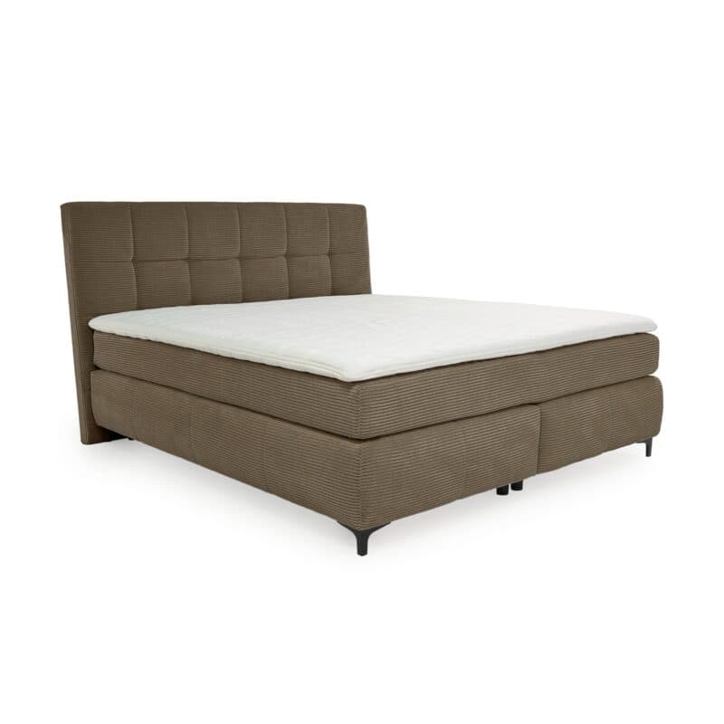 Trendstore Jale Boxspringbett Bezug 426/18 Cord taupe in 180 x 200 cm - Perspektivansicht