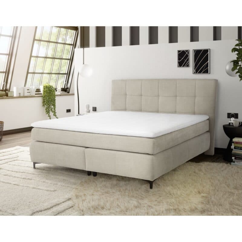Trendstore Jale Boxspringbett Bezug Microfaser 403/07 beige - Wohnbeispiel