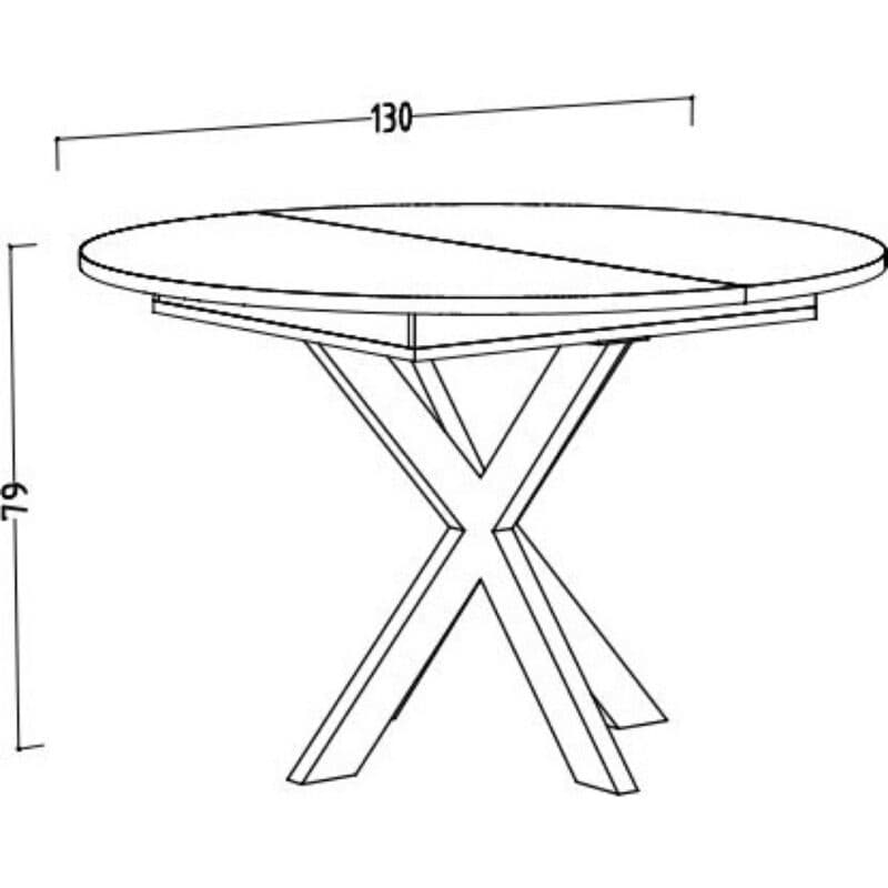 Trendstore Merdan Ausziehtisch – Skizze Maße