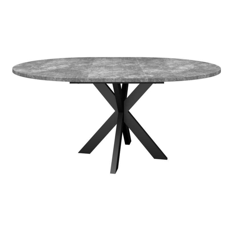 Trendstore Merdan Ausziehtisch mit Platte in Keramikoptik grau – mit Auszug