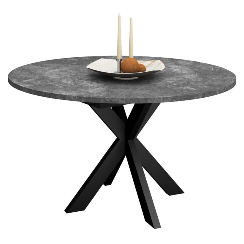 Trendstore Merdan Ausziehtisch mit Platte in Keramikoptik grau