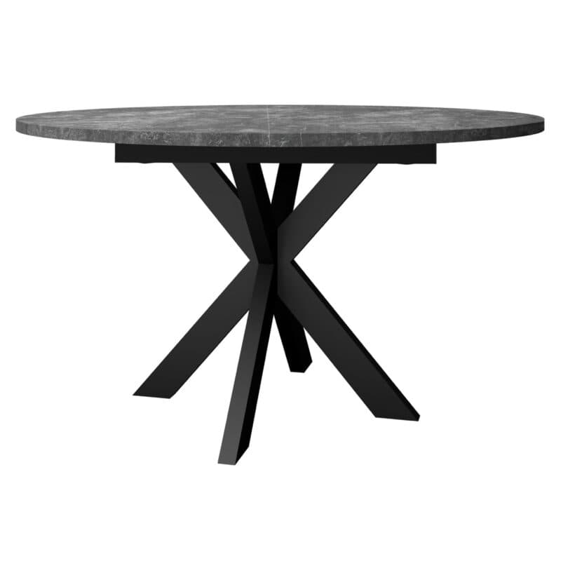 Trendstore Merdan Ausziehtisch mit Platte in Keramikoptik grau – Frontansicht