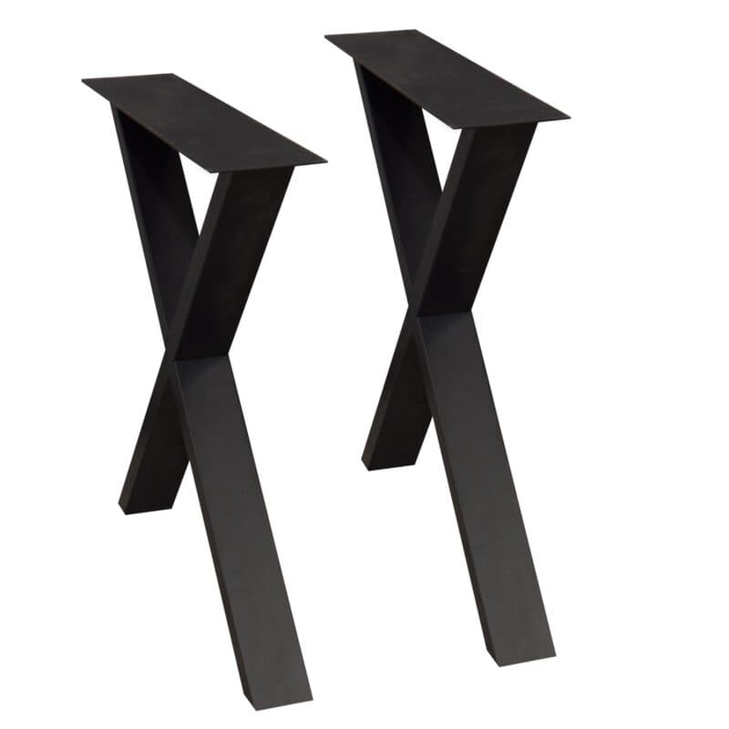 Detailansicht Doppel-X-Gestell Metall schwarz