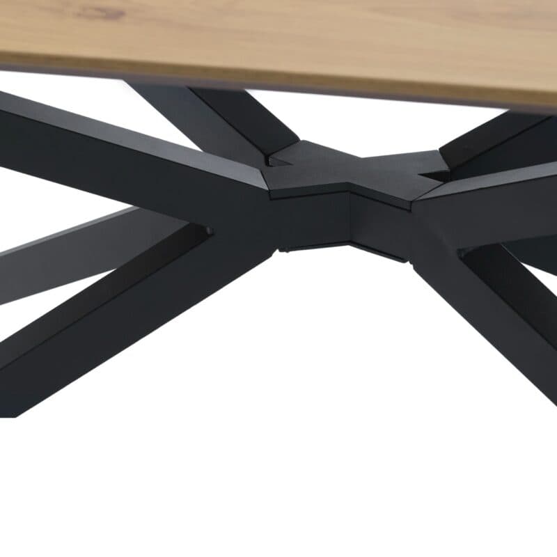 Trendstore Unnea Esstisch in Eiche Nachbildung mit Sterngestell aus Metall in schwarz - Detailbild Gestell