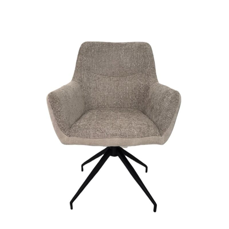 Louming Maybel Schalenstuhl 2er Set Bezug innen Textilgewebe LB2303-07 außen Textilgewebe LB3122-3 Latte Macchiato - Frontansicht