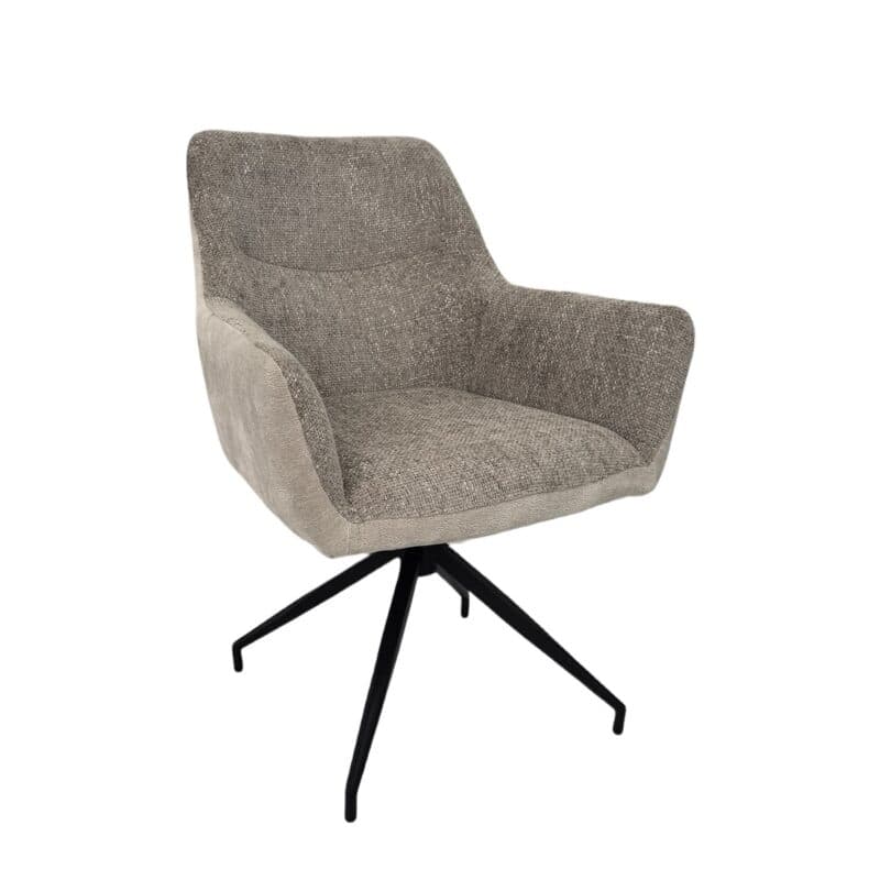 Louming Maybel Schalenstuhl 2er Set Bezug innen Textilgewebe LB2303-07 außen Textilgewebe LB3122-3 Latte Macchiato - Perspektivansicht