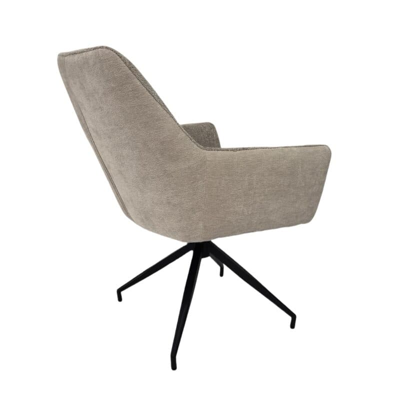 Louming Maybel Schalenstuhl 2er Set Bezug innen Textilgewebe LB2303-07 außen Textilgewebe LB3122-3 Latte Macchiato - Seitenansicht