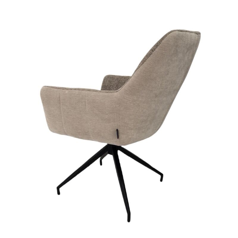 Louming Maybel Schalenstuhl 2er Set Bezug innen Textilgewebe LB2303-07 außen Textilgewebe LB3122-3 Latte Macchiato - Seitenansicht