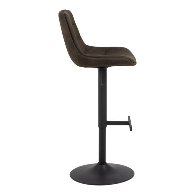 Liadomo Amy Barhocker mit Bezug Preston anthrazit 96 und Gestell in Schwarz matt - Seitenansicht